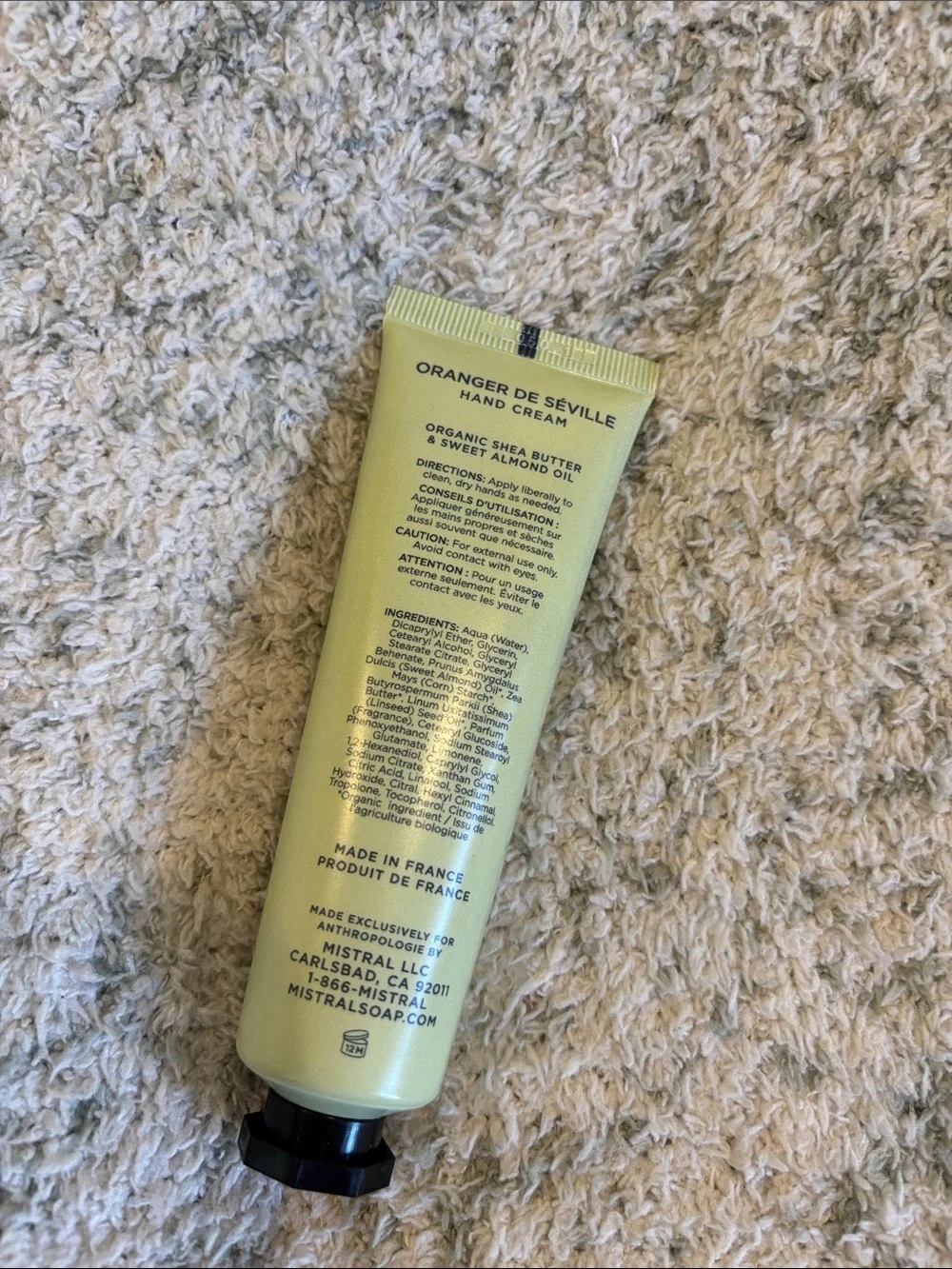 Mistral Oranger de Séville Scented Hand Cream NWT 2oz